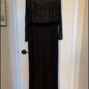 Hobbs, black classy jumpsuit with lace and sequins, size 14